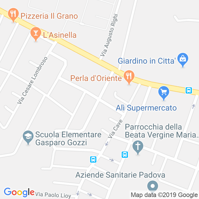 CAP di Via Giuseppe Ravizza a Padova