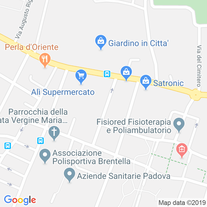 CAP di Via Temistocle Calzecchi Onesti a Padova