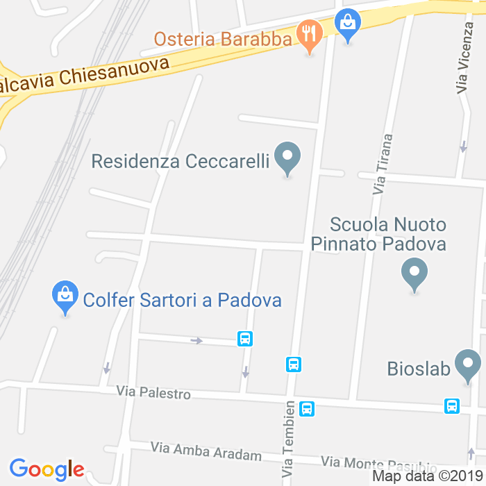 CAP di Via Luigi Dottesio a Padova