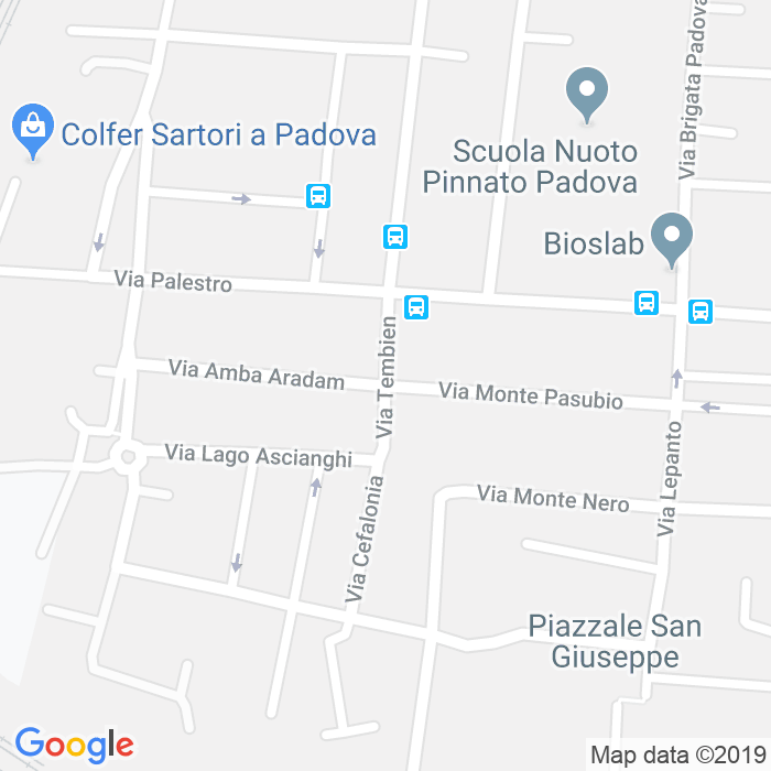 CAP di Via Monte Pasubio a Padova