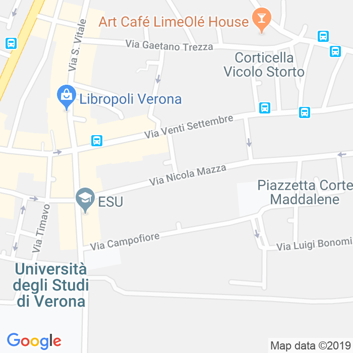 CAP di Via Nicola Mazza a Verona