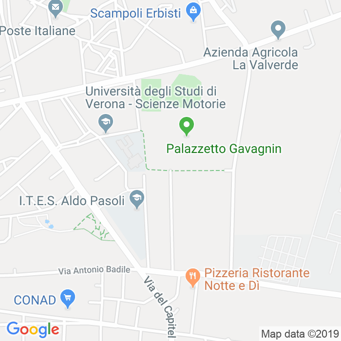 CAP di Via Giovan Battista Bodoni a Verona