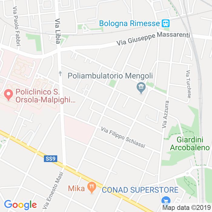 CAP di Via Carlo Alberto Pizzardi a Bologna
