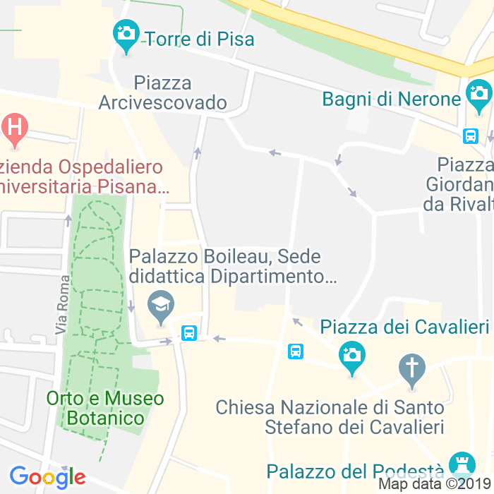CAP di Via Giacomo Leopardi a Pisa