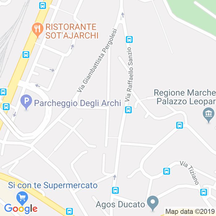 CAP di Via Gioacchino Rossini a Ancona
