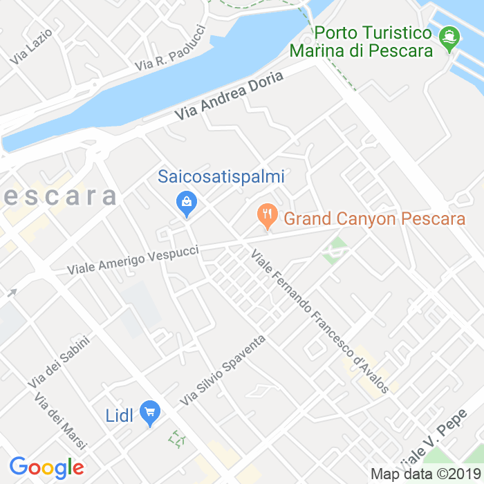 CAP di Viale Amerigo Vespucci a Pescara