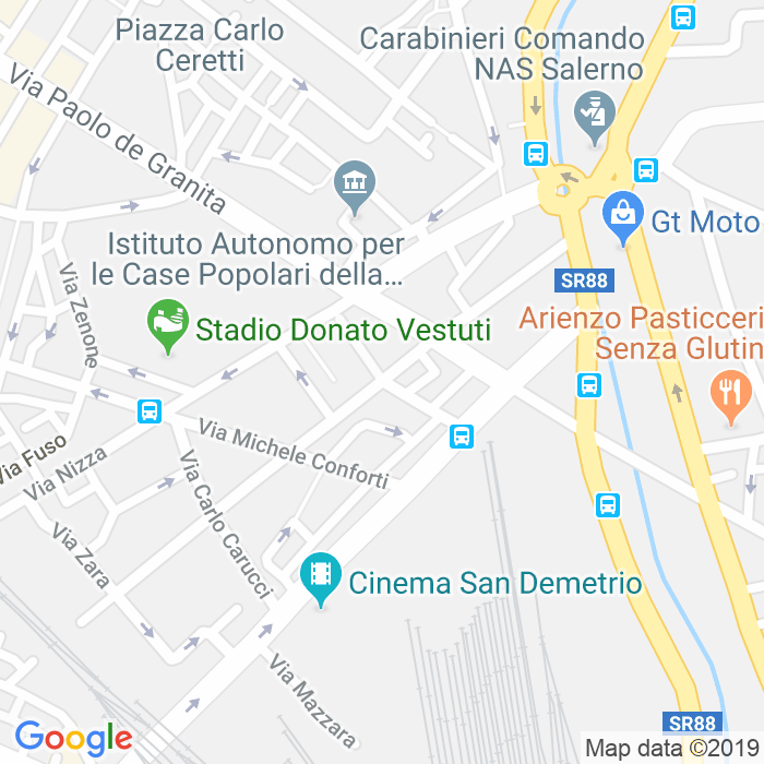 CAP di Via Angelo Andrea Zottoli a Salerno