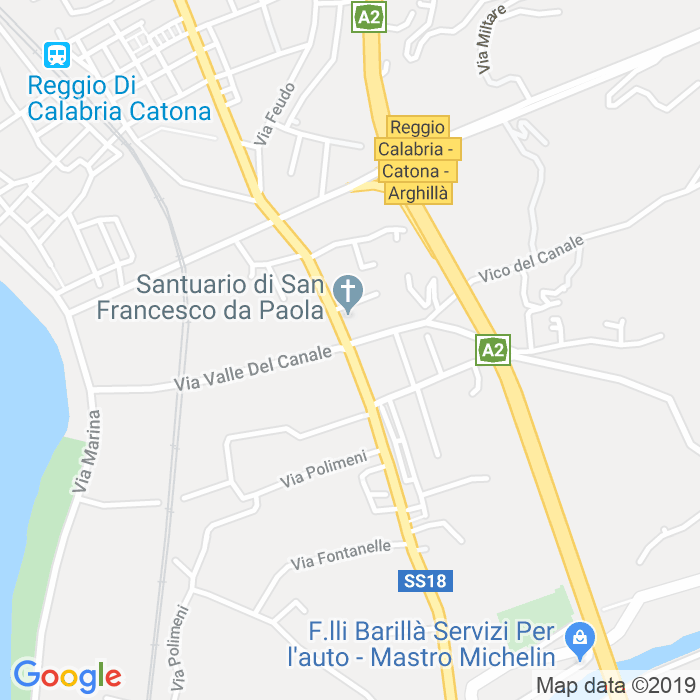 CAP di Via Valle Del Canale a Reggio Calabria