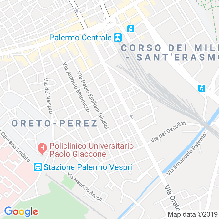 CAP di Via Francesco Paolo Perez a Palermo