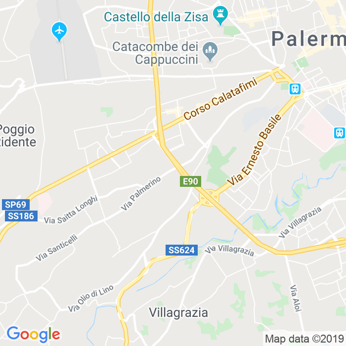 CAP di Via Generale Annibale Bergonzoli a Palermo