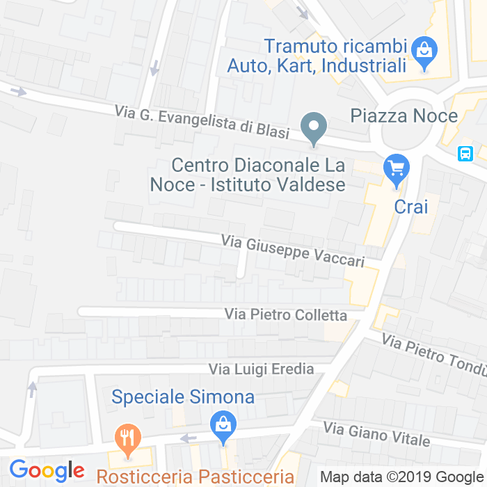 CAP di Via Giuseppe Vaccari a Palermo