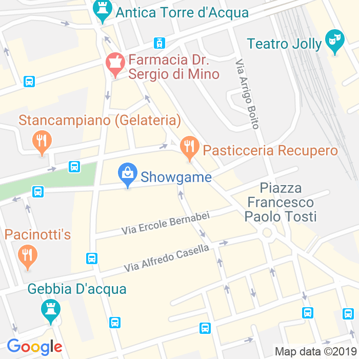 CAP di Via Ildebrando Pizzetti a Palermo