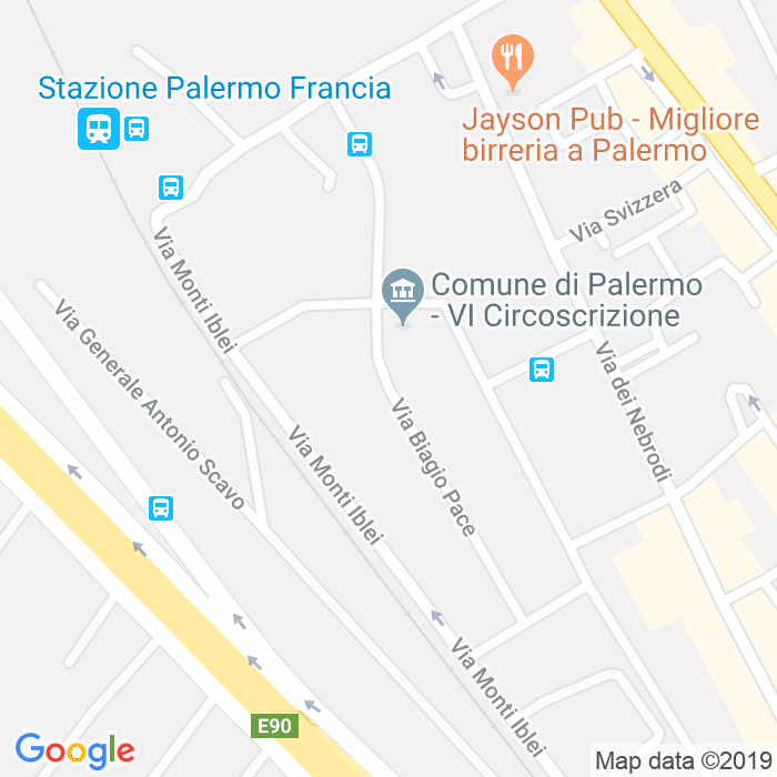 CAP di Via Biagio Pace a Palermo