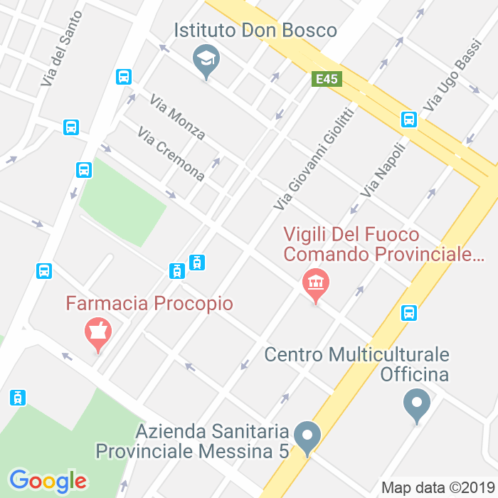 CAP di Via Giovanni Giolitti a Messina