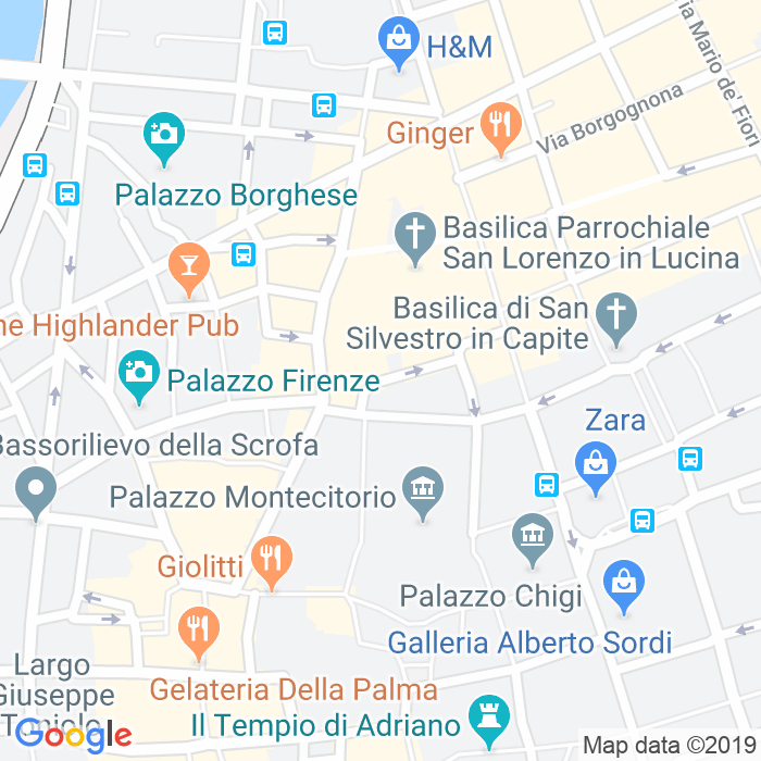 CAP di Piazza Del Parlamento a Roma