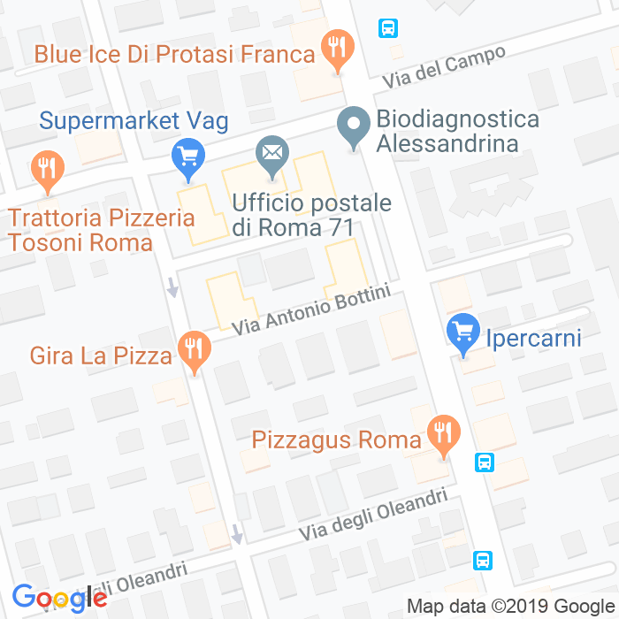 CAP di Via Antonio Bottini a Roma
