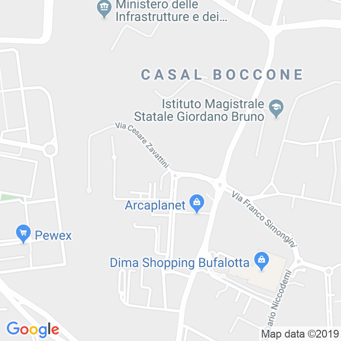 CAP di Via Cesare Zavattini a Roma