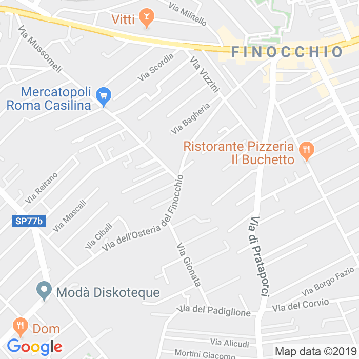 CAP di Via Dell Osteria Del Finocchio a Roma