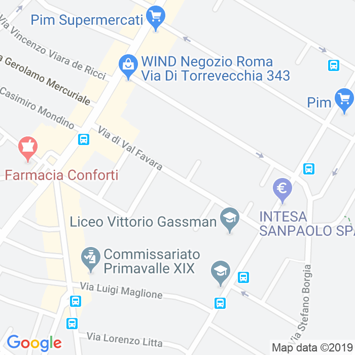 CAP di Via Di Val Favara a Roma