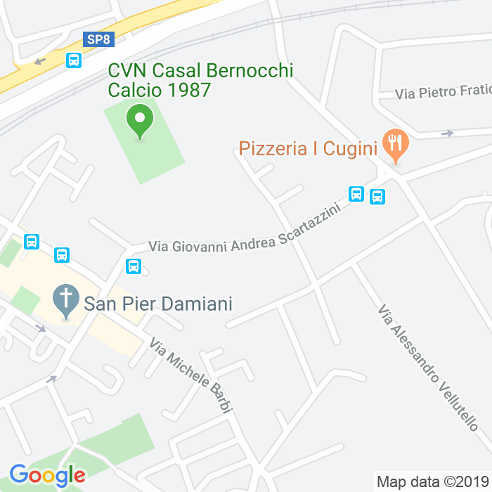 CAP di Via Giovanni Andrea Scartazzini a Roma