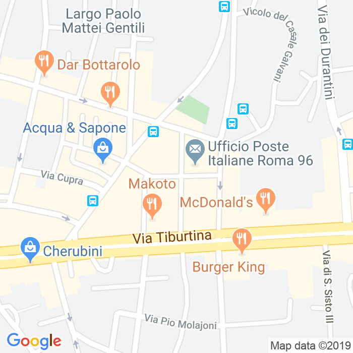 CAP di Via Giuseppe Marcotti a Roma