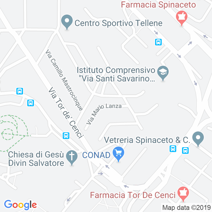 CAP di Via Mario Lanza a Roma