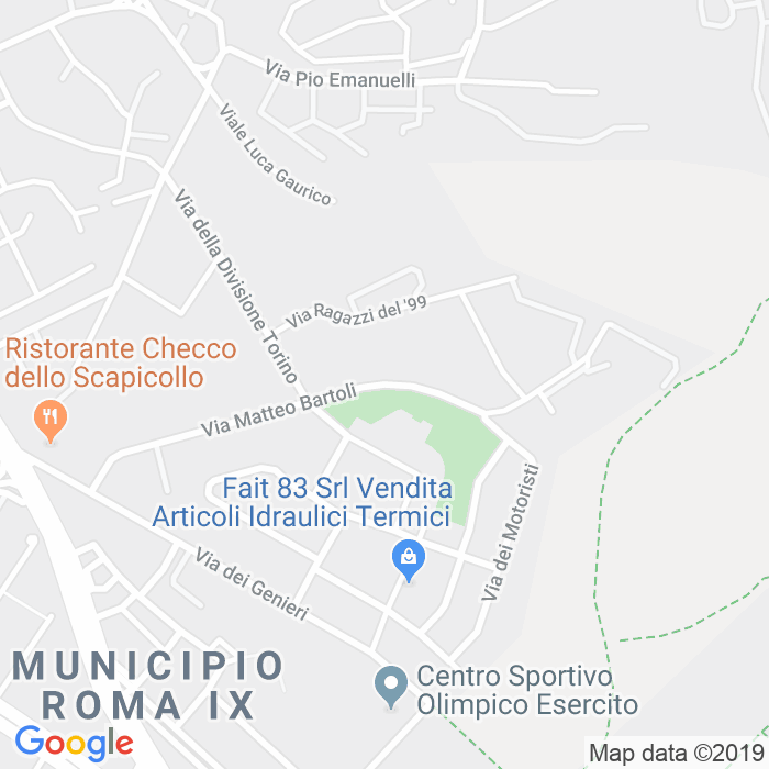 CAP di Via Matteo Bartoli a Roma