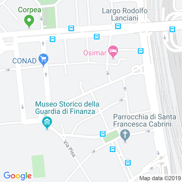 CAP di Via Oreste Tommasini a Roma